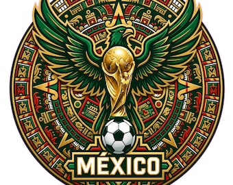 Mexiko Fußball Wappen PNG Bundle 2026 Azteken Adler Fußball Sublimation (4 PNGs - Digital Download)