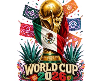 Mexiko WM 2026 Trophäe PNG | Mexikanische Flagge Fußball Fan Art (2 PNGs)