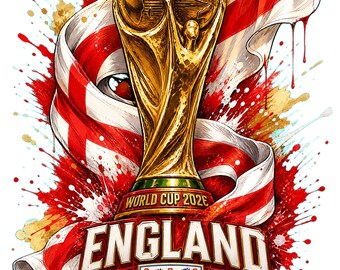 England WM-Pokal Aquarell Grafik | St George Flagge Fussball Design (2 PNGs)