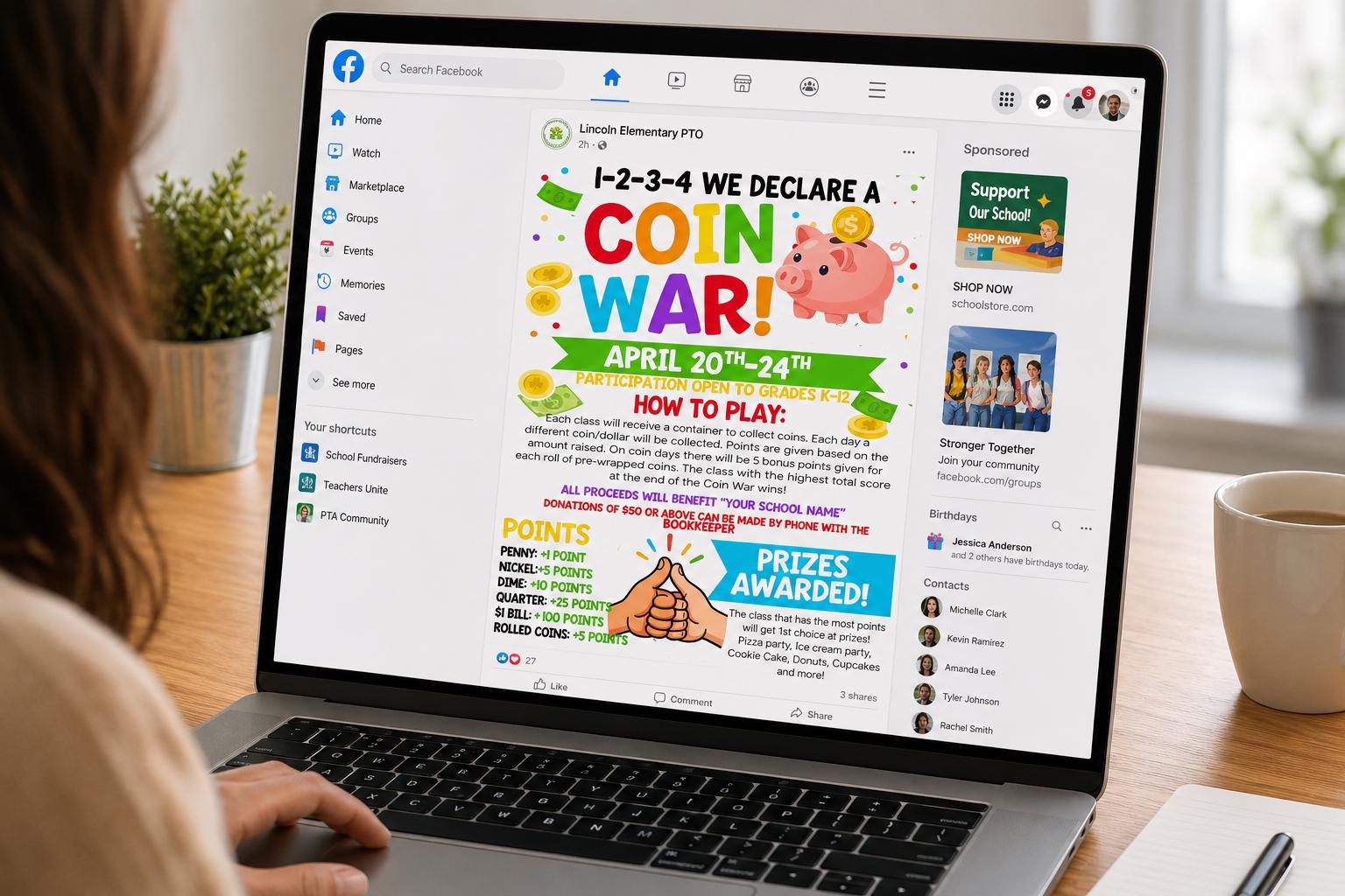 Editable Coin War Flyer Template | School Fundraiser Poster (instant ...