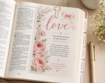 Fruit of the Spirit Bible Tip ins | Watercolor Floral Scripture Journal Kit (Digital Download)