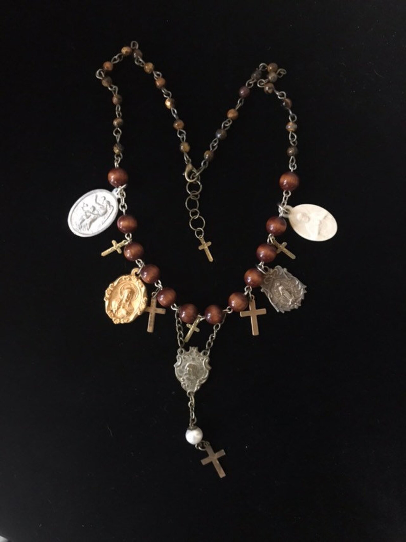 Religious Medallions Necklace Etsy