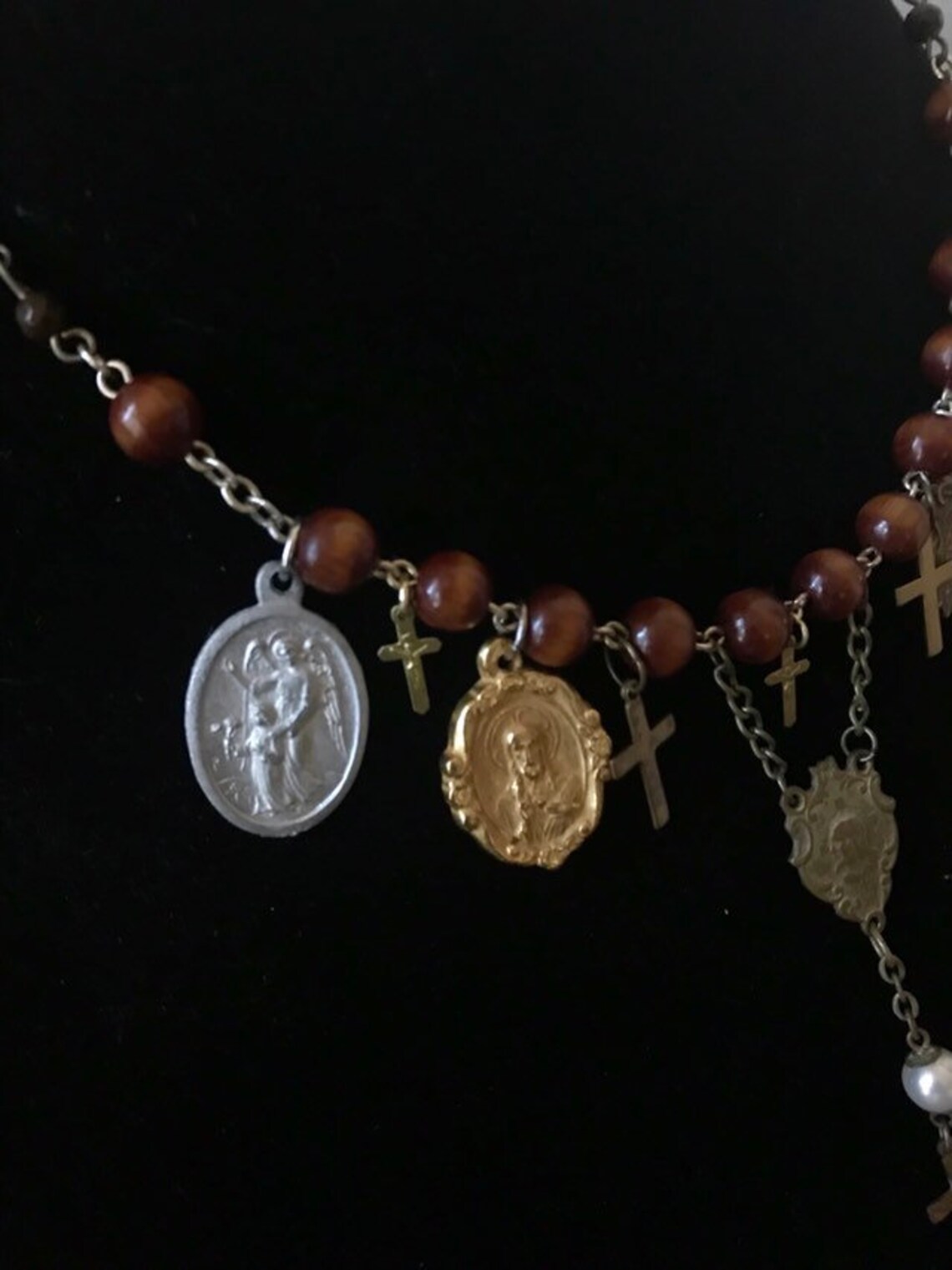 Religious Medallions Necklace Etsy