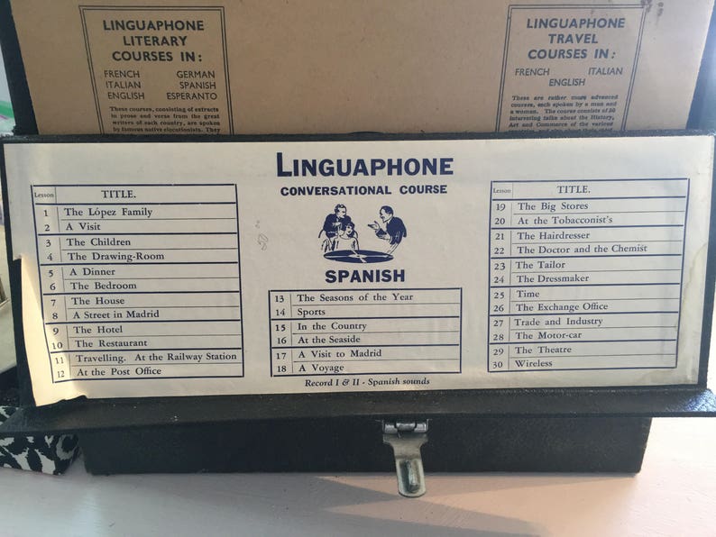 Linguaphone vintage spanish course records and books set Etsy