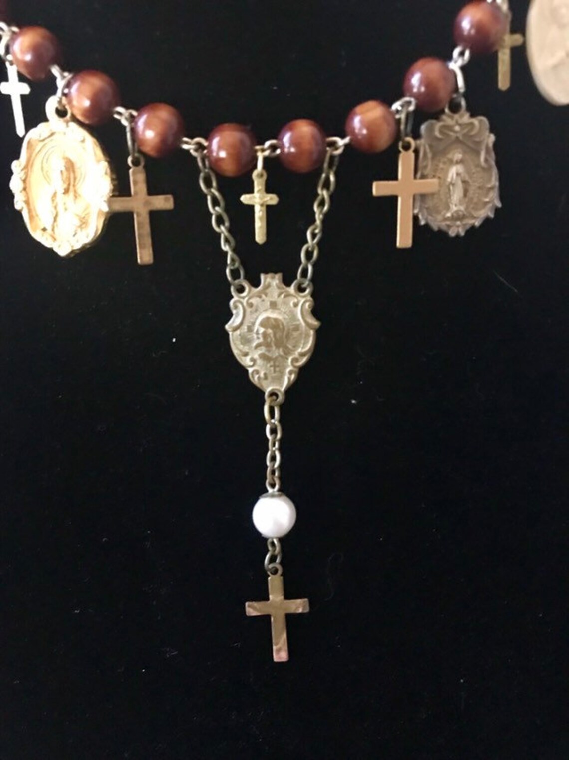 Religious Medallions Necklace Etsy