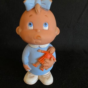 Rubber Baby Girl Squeaker Toy Vintage 1961