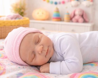 Reborn Baby Girl Doll 18" (45 cm) – Realistic Sleeping Baby, Soft Body Silicone Look Newborn with Pacifier, Lifelike Reborn Gift