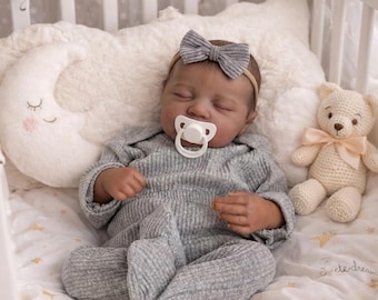 Realistisches Reborn Baby Puppe 49 cm - Lebensechte Unisex Neugeborene Silikon Vinyl Puppe, Reborn Baby Geschenk für Kinder oder Sammler