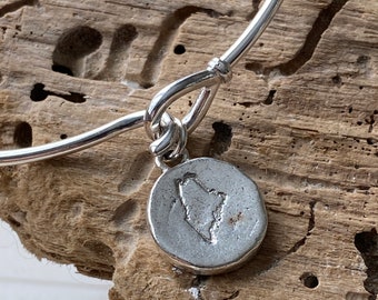 Sterling Silver Stamped State of Maine Bracelet, Maine Bracelet, Stamped Maine Bracelet, Mother's Day, Maine Icon, State of Maine Jewelry