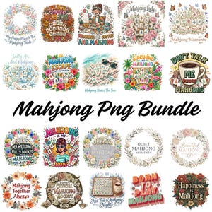 Mahjong PNG Bundle | Mahjong Tile Sublimation Designs | Funny Mahjong Quotes PNG | Game Night Clipart Bundle | Digital Download