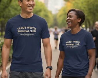 Tarot Witch Running Club T-Shirt | Unisex Funny Witch Graphic Tee | Witchy Humor Gift | Spiritual Gift for Him & Her