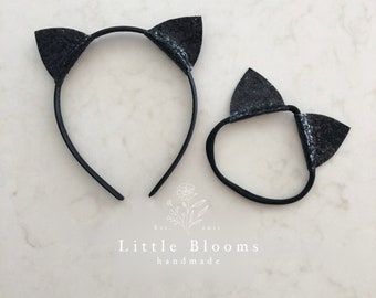 Glitter Cat Ears - headband or nylon headband