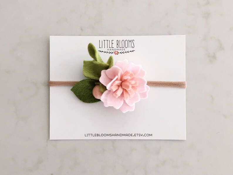 Felt Flower Headband BLUSH Etsy