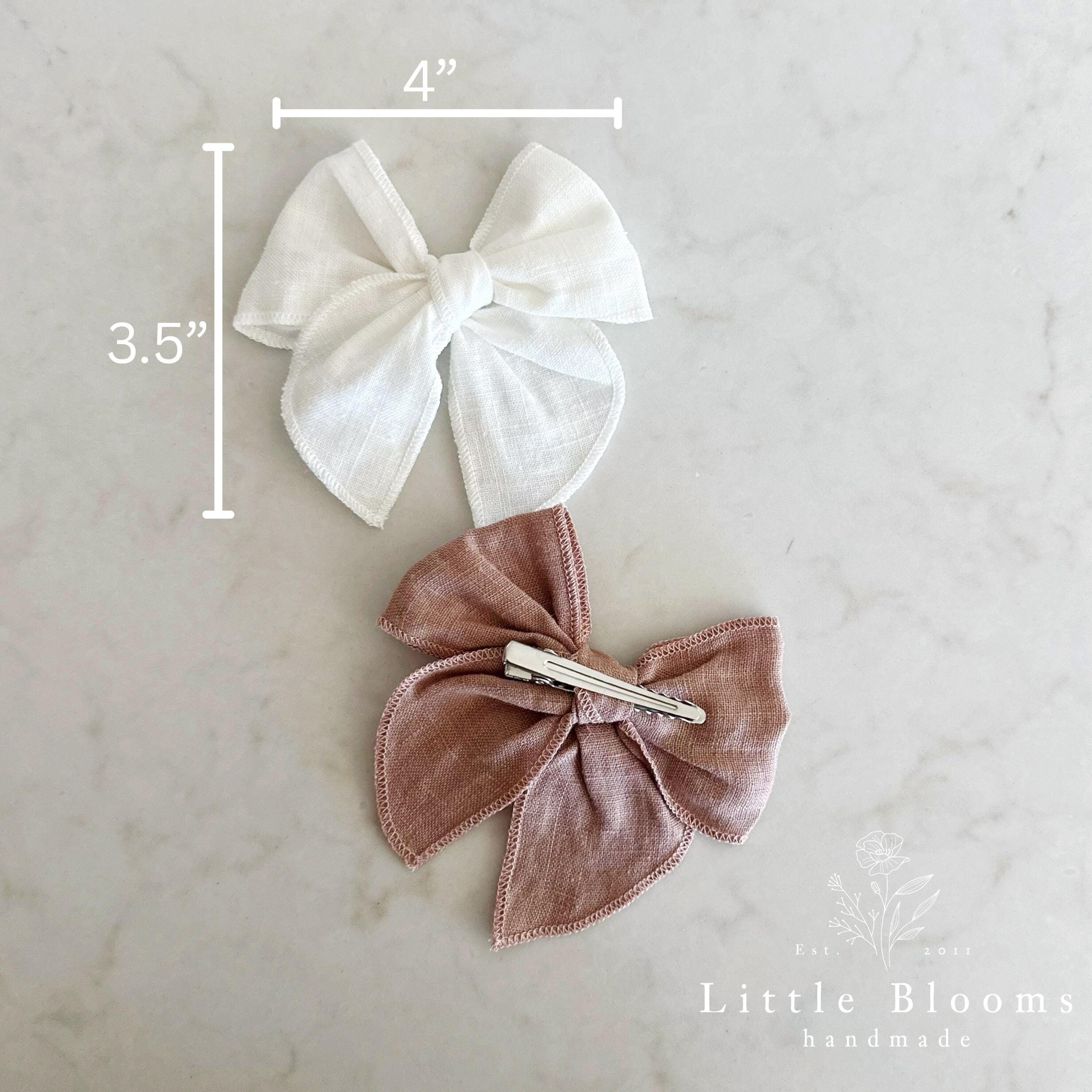 Linen Bow Hair Clip - Etsy