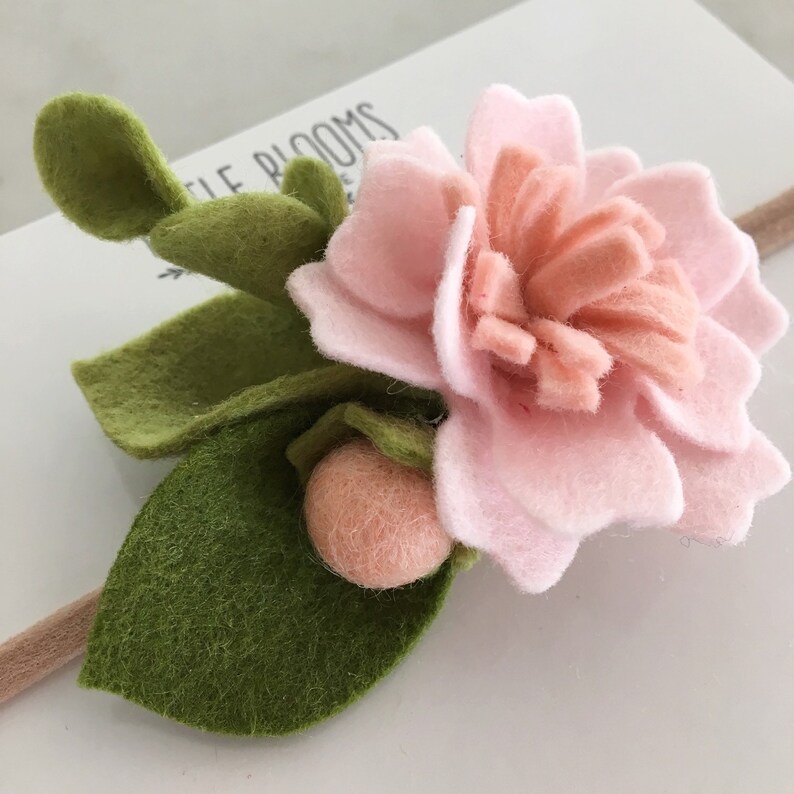 Felt Flower Headband BLUSH Etsy