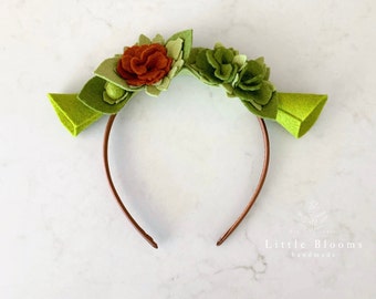 Corona de flores de troll - diadema de orejas de troll - Shrek