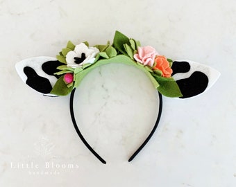 Cow Flower Crown - Felt Cow Headband