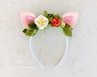 Pig Flower Crown - Felt Flower Headband