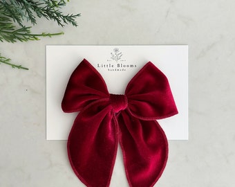 Velvet Bow Hair Clip - Christmas fable bow