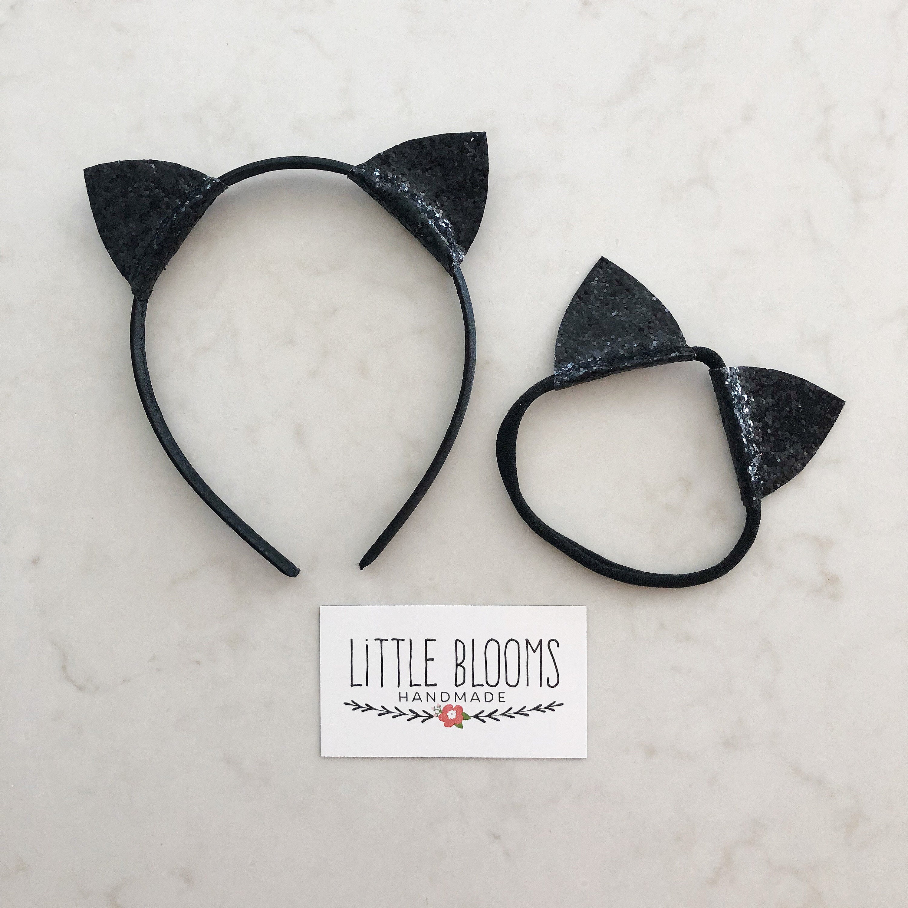 Glitter Cat Ears - headband or nylon headband