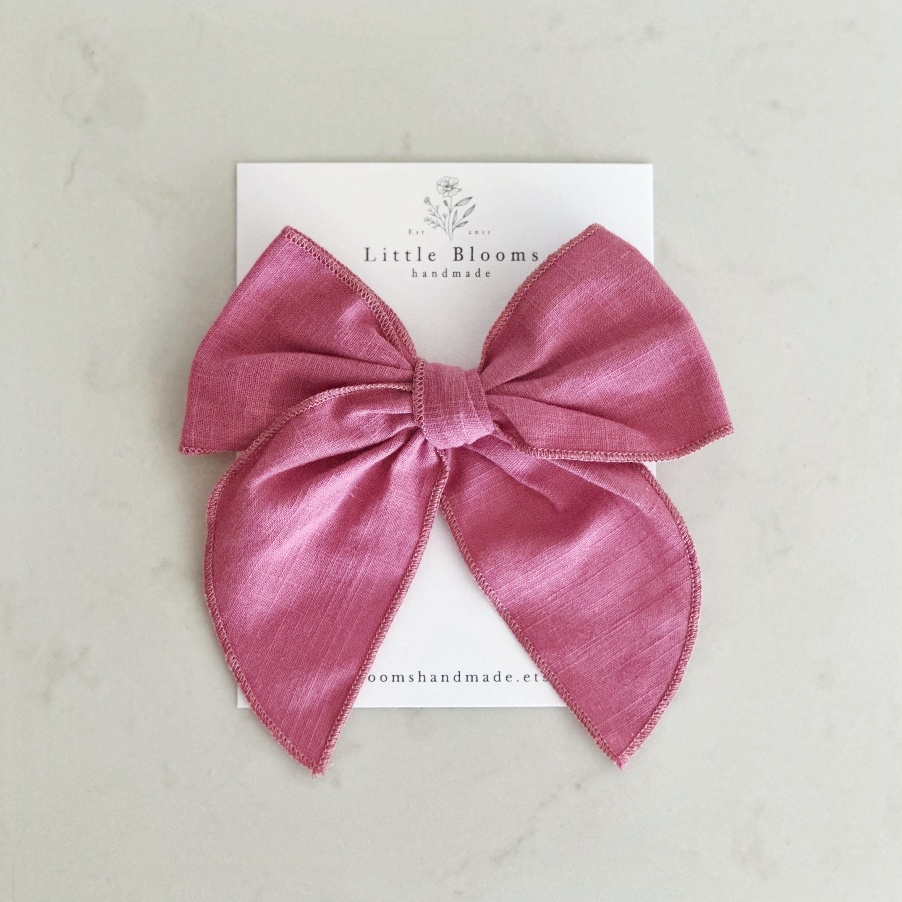 Linen Bow Hair Clip - Etsy
