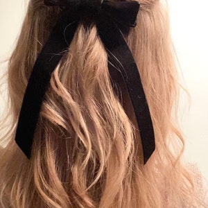 Velvet Bow long bow barrette image 8