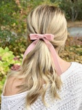 Velvet Bow - long bow - barrette