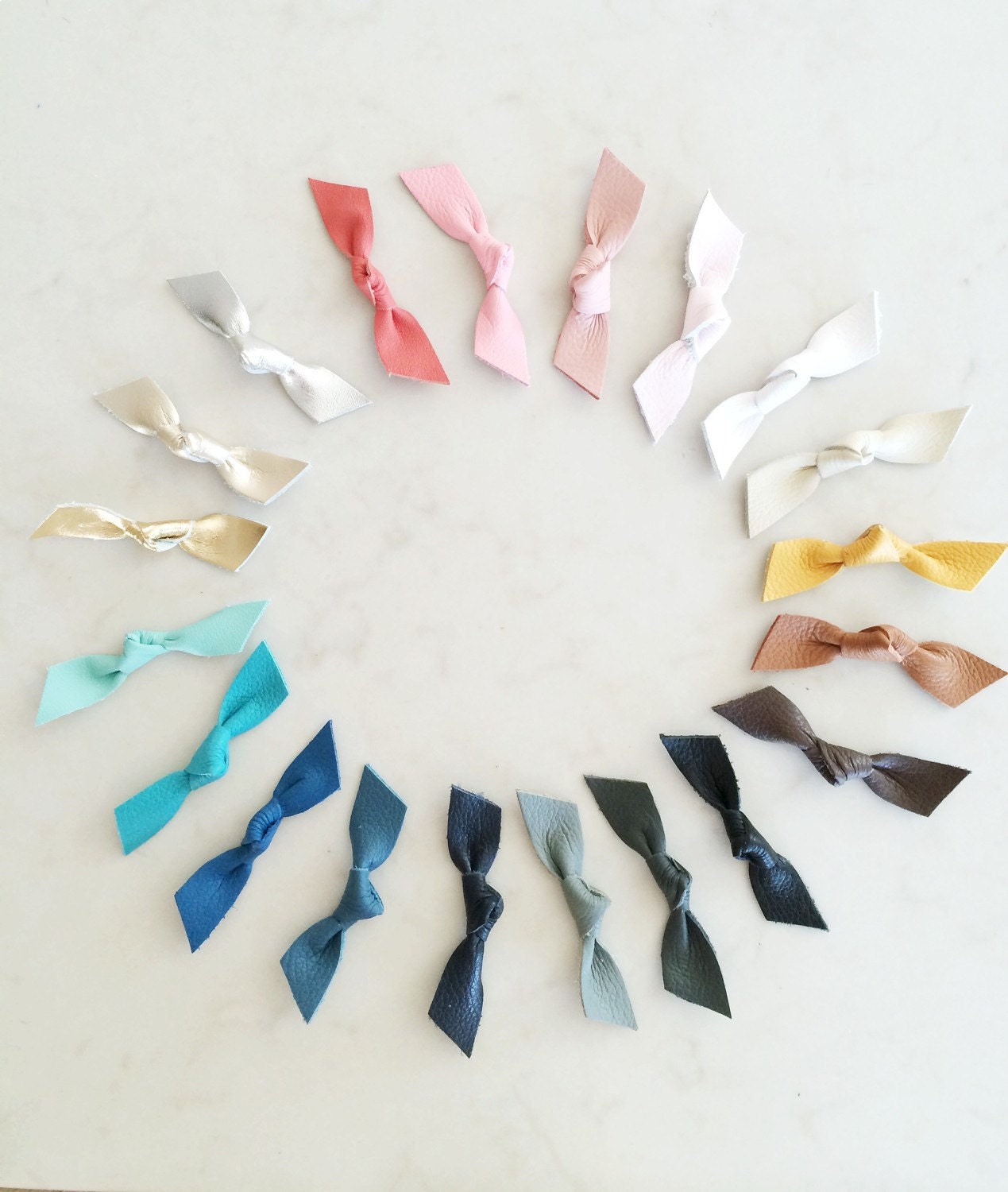 Leather Knot Hair Clip - pick your color