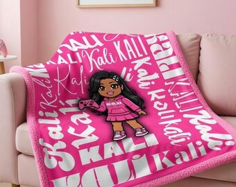 Manta Sherpa Minky con nombre personalizado de Roblox / Manta infantil personalizada / Peluche ultrasuave