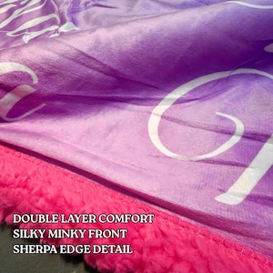 Custom Name Lilo & Stitch Sherpa Minky Blanket | Personalised Kids Throw image 5