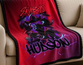 Custom Name Sherpa Minky Blanket | K-pop Demon Hunters Saja Boys Throw
