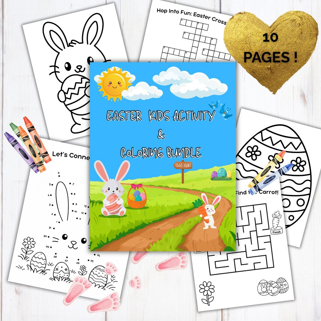 Easter Coloring Pages for Kids Printable | Easter Activity Bundle ...