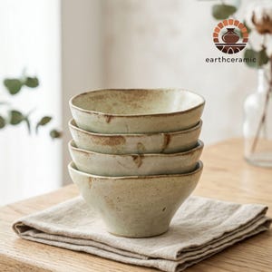 Rustic Stoneware Sauce Dish Handmade 3.6” Footed Dipping Bowl Ceramic Condiment Bowl Small Snack Dish Pottery Tableware Decor