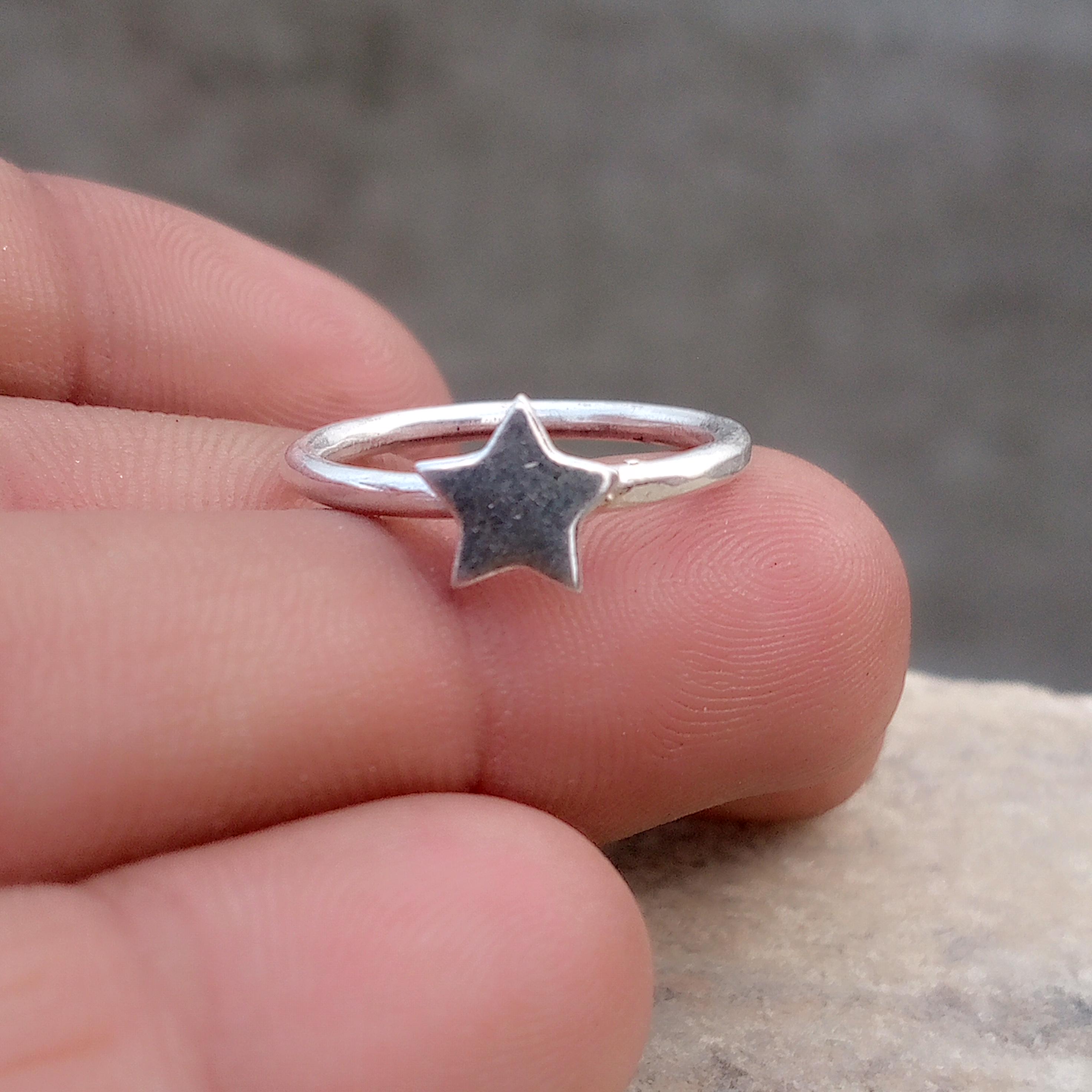 Silver Star Ring - Etsy