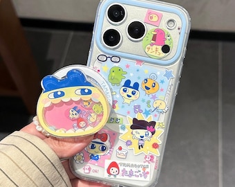 Fun Tamagotchi MagSafe Handyhülle mit Ständer, Kawaii Retro Virtuelles Haustier iPhone Case, Schutzhülle für iPhone 17 16 15 14 Pro Max