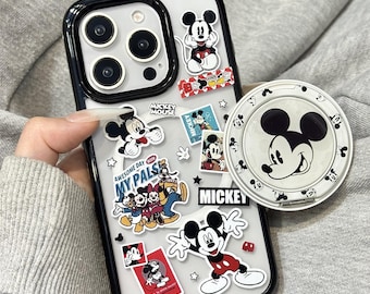 Süße Micky Maus Magnetische Handyhülle mit Drehgriff, MagSafe Kompatibel, Ästhetische Schutzhülle für iPhone 17 Pro Max, iPhone 16 15