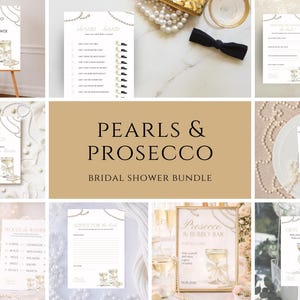 Pearls Prosecco Bridal Shower Games Bundle | Editable Canva Templates (Digital Download)