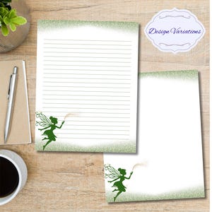 Bundle of 5 Pixie Themed Printable Writing Paper, Lined and Unlined Stationery Notes (Digital Download)
