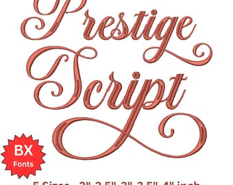 Elegant Script Embroidery Font | BX Embroidery Font | Cursive Machine Embroidery Alphabet | Script Monogram Font