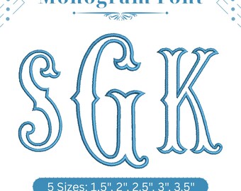 Applique Monogram Embroidery Font, Elegant Lettering, BX Font for Embrilliance, Machine Embroidery