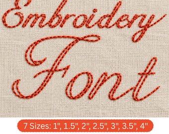 Hand Stitch Embroidery Font, Elegant Script Machine Embroidery Font, Cursive Lettering Font, BX Font
