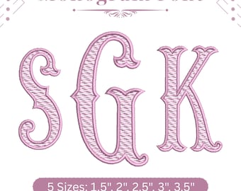 Monogram Embroidery Font, Classic Ornate Monogram Alphabet, BX Font, Machine Embroidery Font