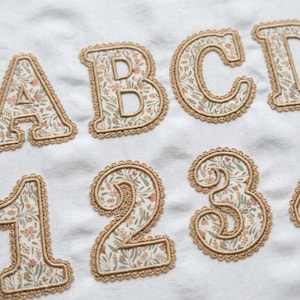 Satin & Lace Edge Alphabet A to Z and 0 to 9 | 5 Sizes | Applique Embroidery Font BX + 8 Formats