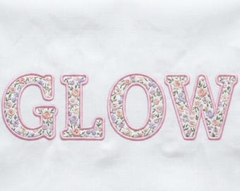 Applique Embroidery Font BX | Satin Edge Alphabet A-Z & 0-9 | Machine Embroidery Designs |  6 Sizes