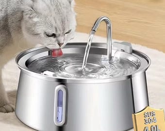 4L Cat / Dog Water Fountain Stainless Steel Smart With Filter