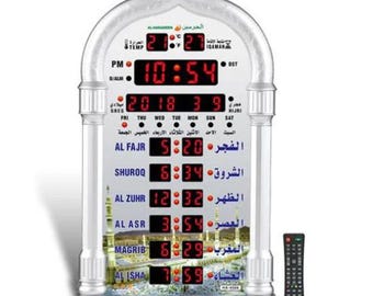 Al-Harameen Wall Azan Clock Islamic Prayer Clock Adhan Alarm Mosque