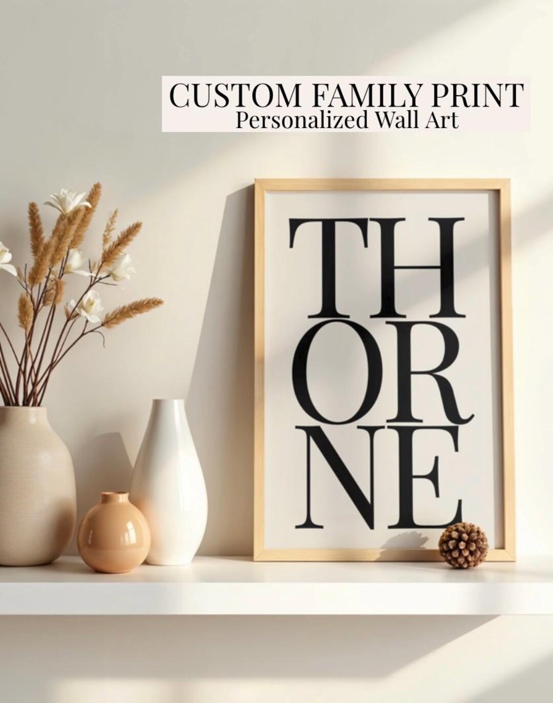 Personalized Family Name Print | Custom Last Name Wall Art | Modern ...