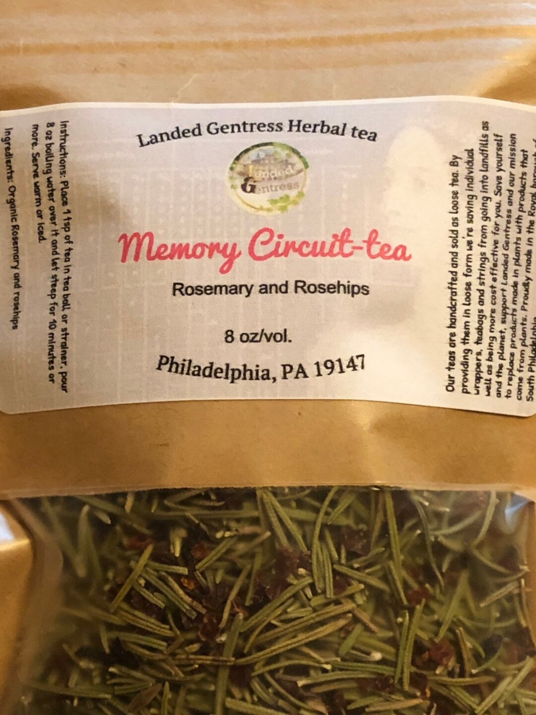 Memory Circuittea Rosemary Tea for Memory Etsy