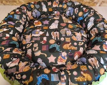 Cama artesanal para gatos, almofada aconchegante e lavável para gatinhos, acessórios de tecido para animais de estimação, presente para amantes de gatos