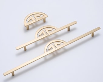 Geometric Cabinet Pull, Asian Inspired Drawer Handle, Modern Dresser Pull, Kitchen Cabinet Hardware, Wardrobe Door Handle, Furniture Knob